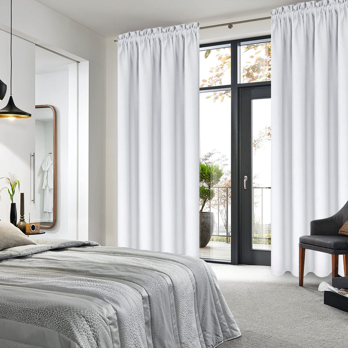 Blackout Curtains for Bedroom Living Room 38 x 84 Inch Long 2 Panels (2 Count)
