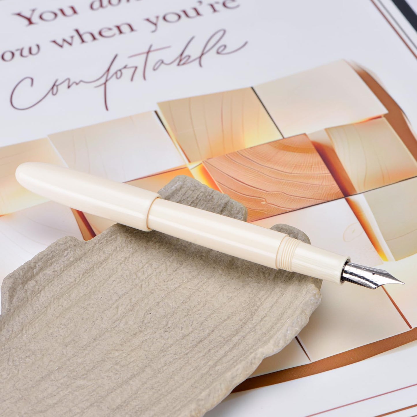 Asvine C80 Fountain Pen #8 Fine Nib Large Handcraft Pen with Converter Pen Box Collection Set (Ivory)