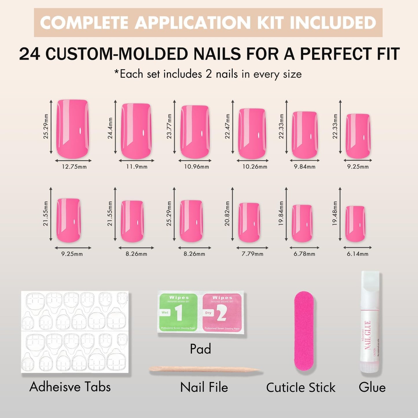 SXVME Press On Nails Long Square - Emerald Green Press on Nails with Glue for Women, Natural Simple Fake Nails Press ons Medium, Glossy Soft Gel Glue on Nails Coffin, Reusable Nail Stick Ons, 24 Pcs