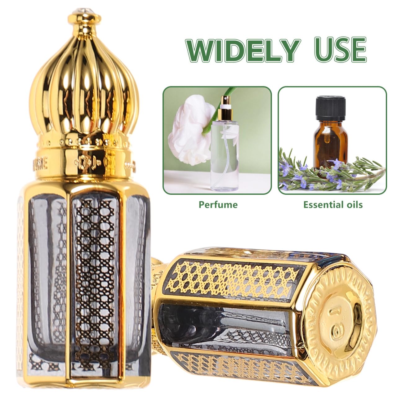 PRETYZOOM Creative Refillable Essential Oil Dropper Bottle 2.36In Mini Glass Perfume Organizer for Travel Home Decor Fragrance Oil Dispenser