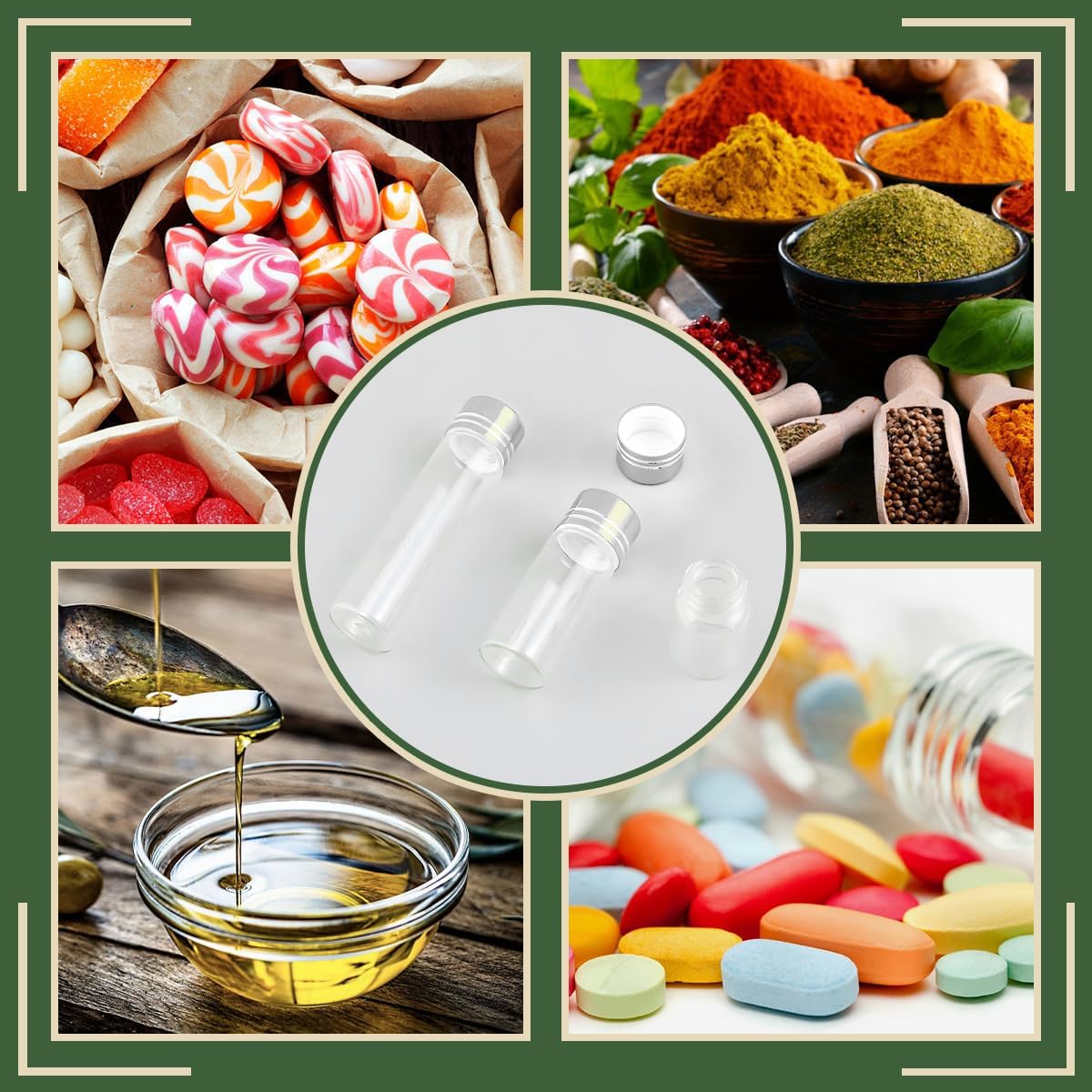 15 pcs 25 ml Glass Storage Jars with Lids,Glass Decorative Bottles(0.84 oz-1.18x2.36 inch)