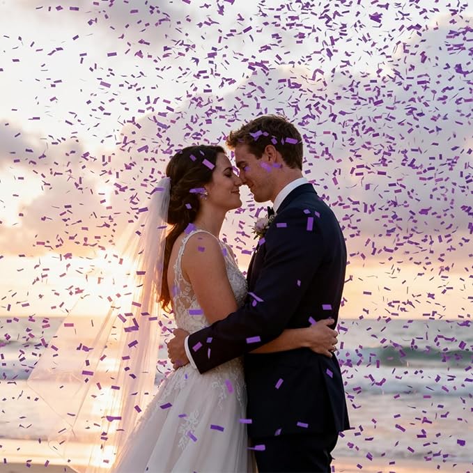 1.2LBS Confetti, Purple Biodegradable Confetti - Rectangular Fluttering Tissue Paper Confetti for Cannon and Launcher use – Parties, Concerts and Weddings for Events