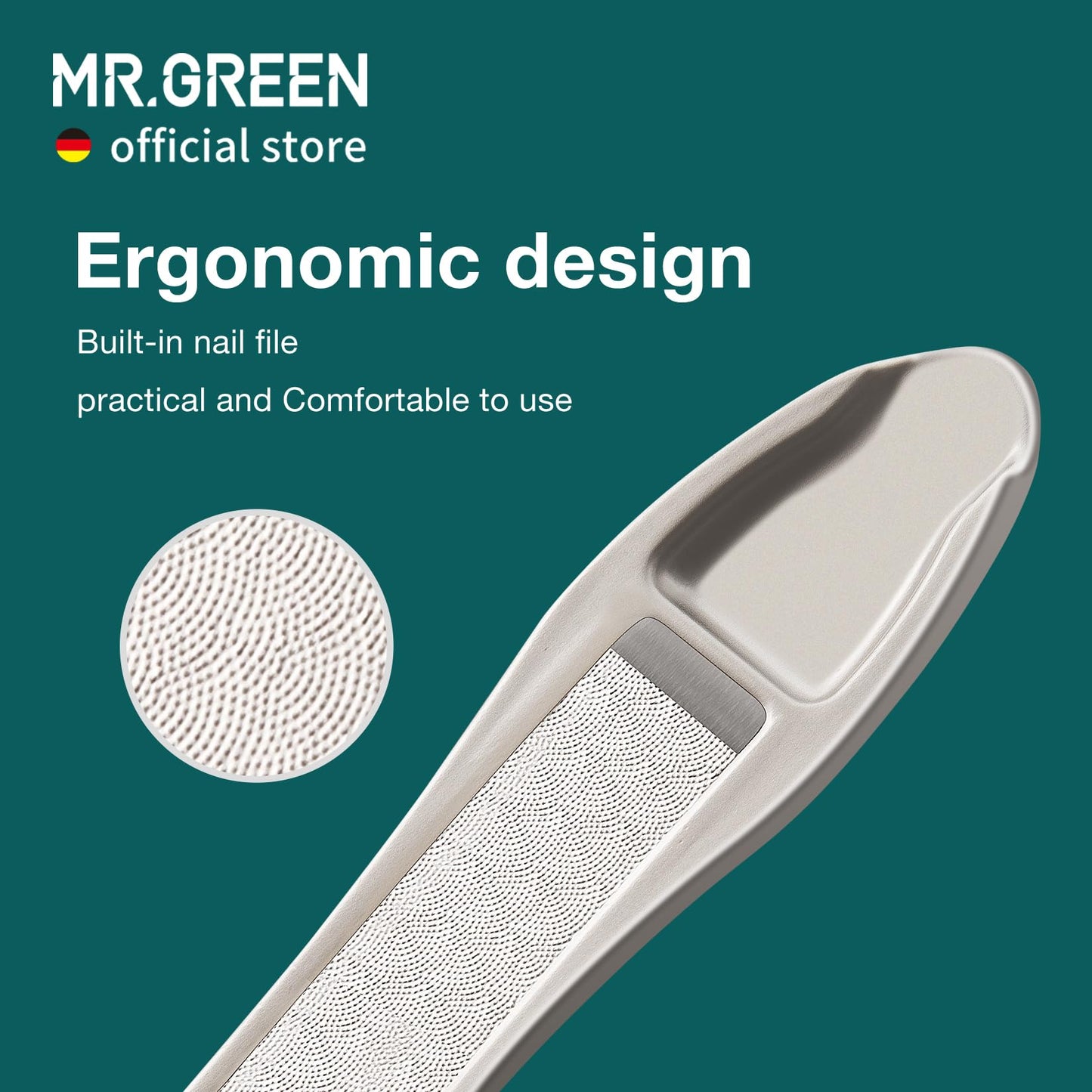MR.GREEN Nail Clippers Stainless Steel Anti Splash Fingernail Cutter Manicure Tools Bionics Design Pedicure Scissor Nail Trimmer (Nail Clipper (Medium)+Nail File)