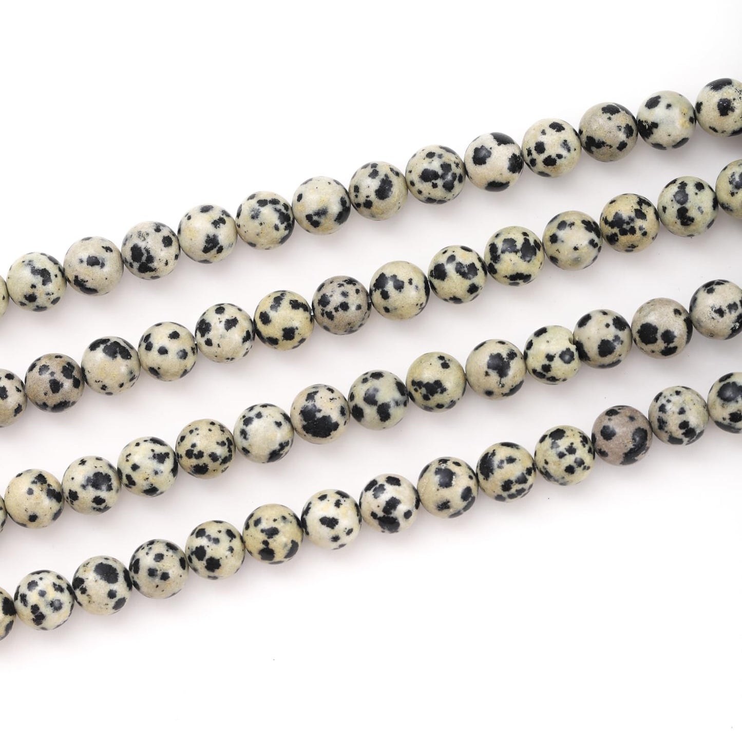 6mm 60pcs DIY Natural Dalmatian Stone Beads Round Healing Crystal Gemstone Loose Beads for Jewelry Making Handmade Bracelet Necklace