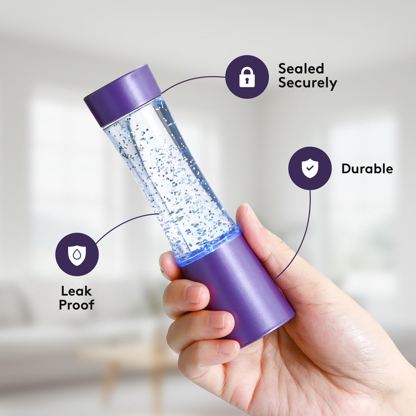 Special Supplies Light-Up Glitter Sensory Tubes – 4-Pack - Liquid Motion Timers for Stress Relief, Focus, and Relaxation - Colorful Calm Down Bottles for Kids and Adults - Leakproof, Ages 3+