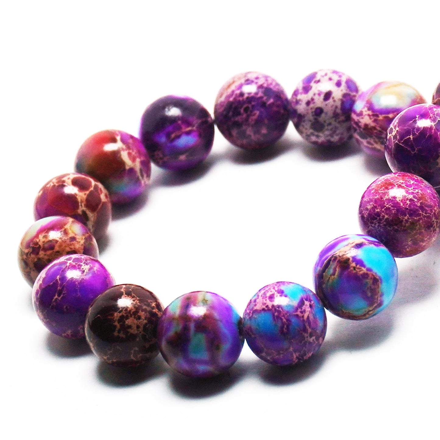 DIQIO Natural Stone Gemstone Beads for Jewelry Making - Galaxy Sea Sediment Jasper Beads for Bracelets, 6mm Semi Precious Crystal Round Beads(58-60pcs, 6mm)