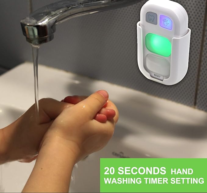 Timer Luxsway, 2 Minutes Teeth Brush Timer and 20 Seconds Hand Wash for Kids Training Coach, Wireless Battery Powered Indicator Light 2Pack