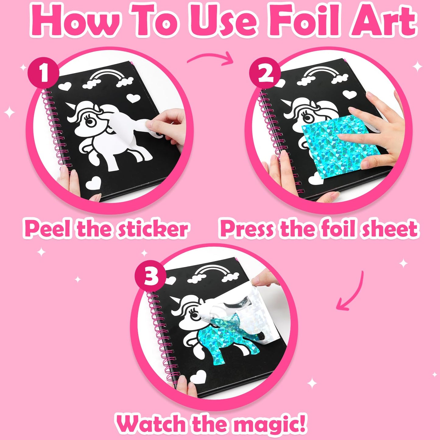 FUNNYB&G Foil Art Crafts for Kids Ages 4-8: Mother's Day 2026, Birthday Gift for Girls, Art and Crafts Supplies, Party Favors, Creative Toys for Girls 4 5 6 7 8 9 Years Old(Princess)