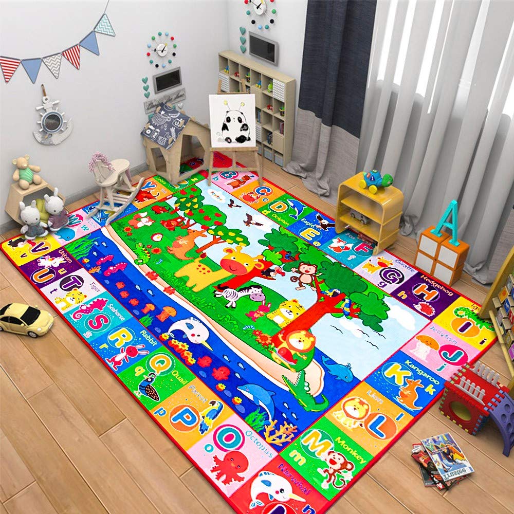 teytoy Baby Cotton Play Mat, Crawling Mat for Floor Mat Large Super Soft, Extra Thick (0.6cm), Plush Surface Foldable Non-Slip Non-Toxic