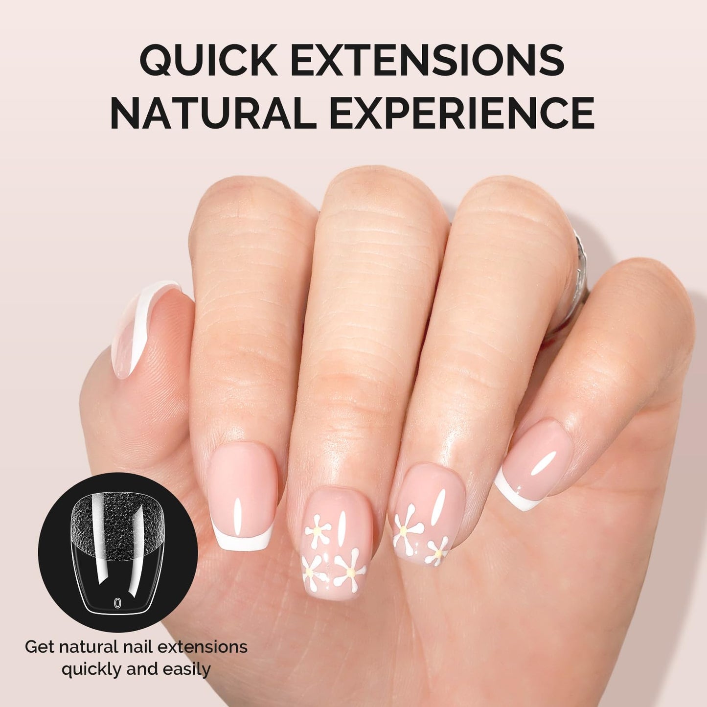 MelodySusie Extra Short Ballerina X Nail Tips with Nail Stand for Press Ons