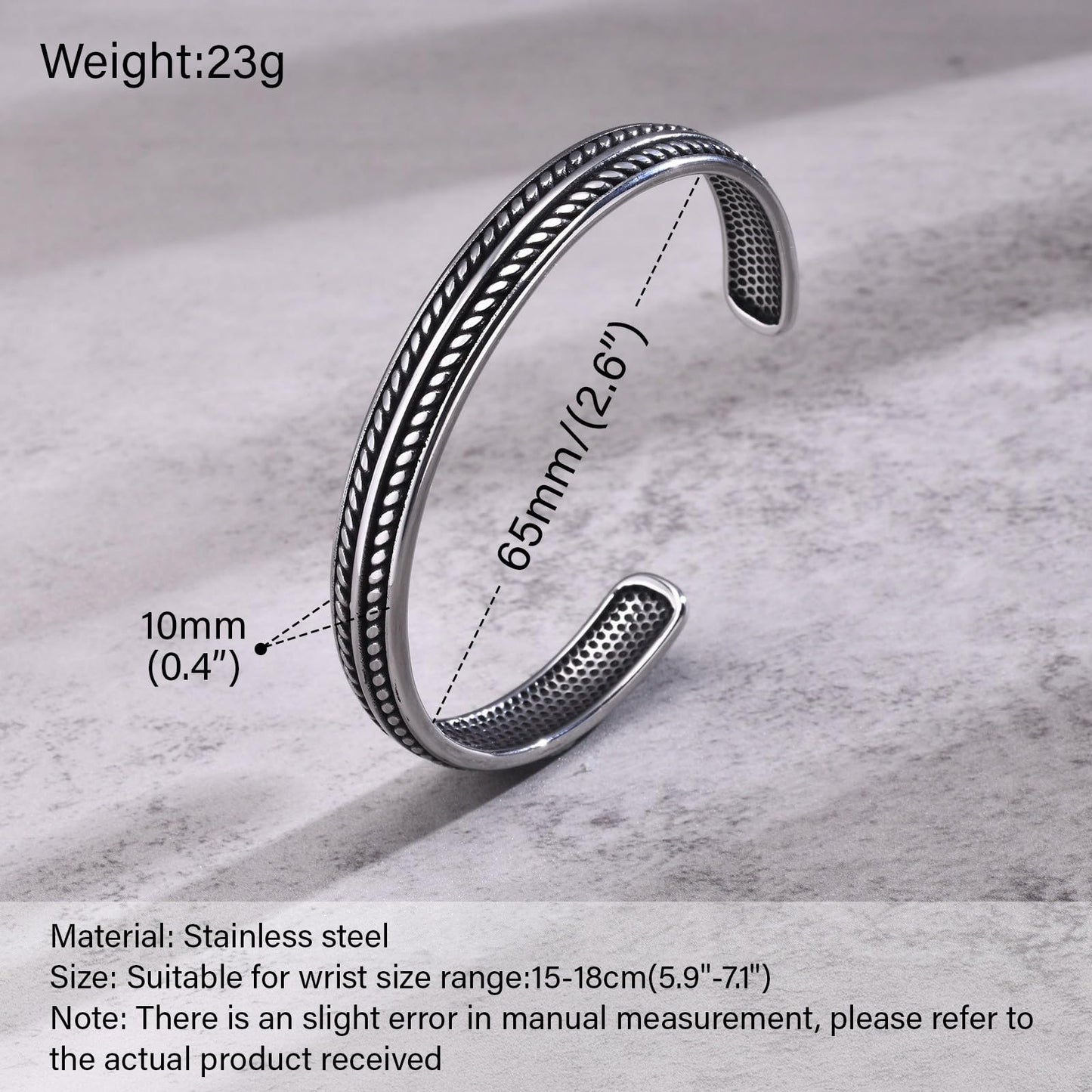 Handmade 925 Sterling Silver Cuff Bangle Bracelet for Men &Women Boho Classical Engraved Leaf Open Adjustable Bracelet Silver Statement Stackable Bangles Minimalist Wristband Cuffs Gifts for Him
