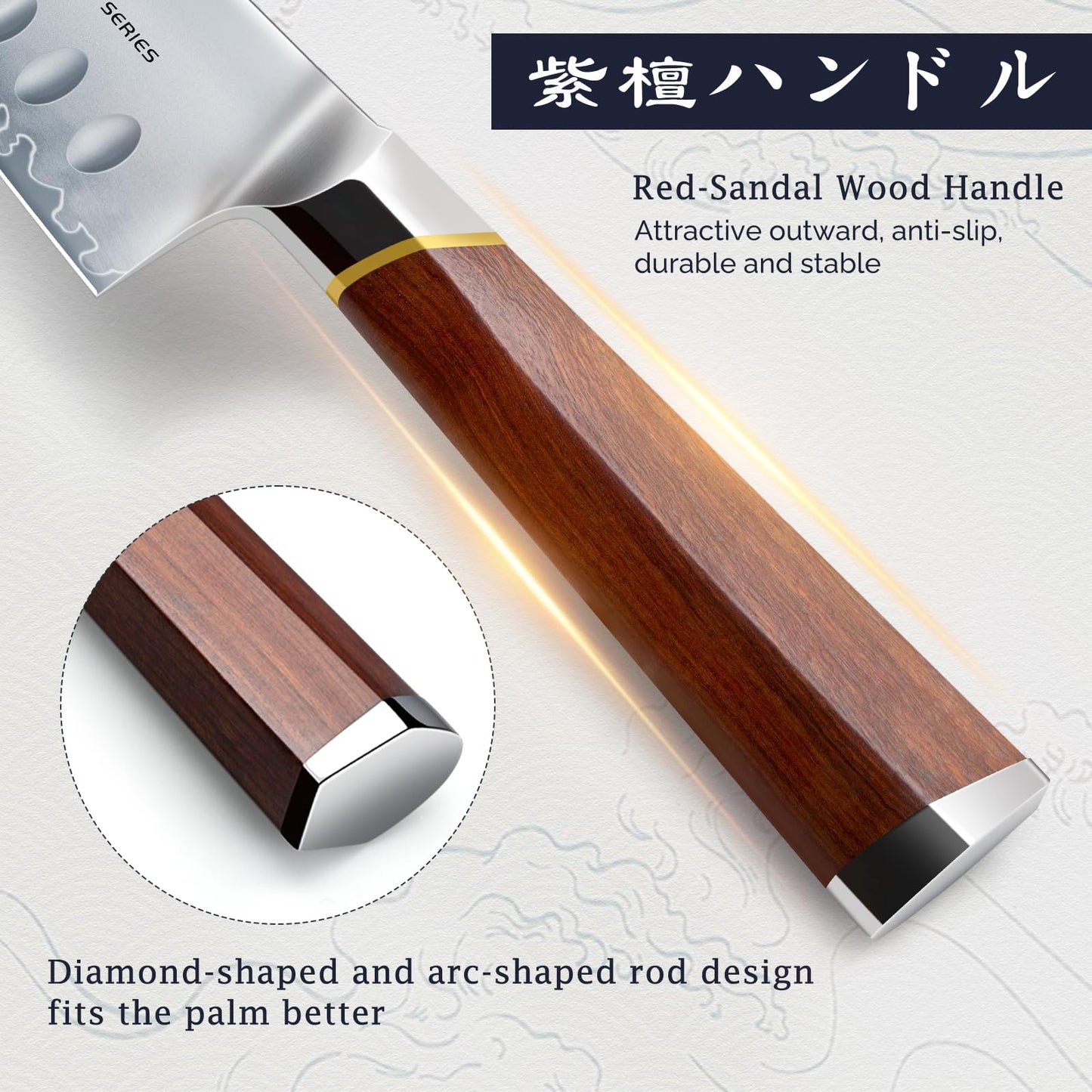 HOSHANHO 3 Pieces Knife Set, Ultra-Sharp Japanese Super Steel Kithen Knives Set, Professional Chef Knife Set with Ergonomic Wooden Handle & Gift Box