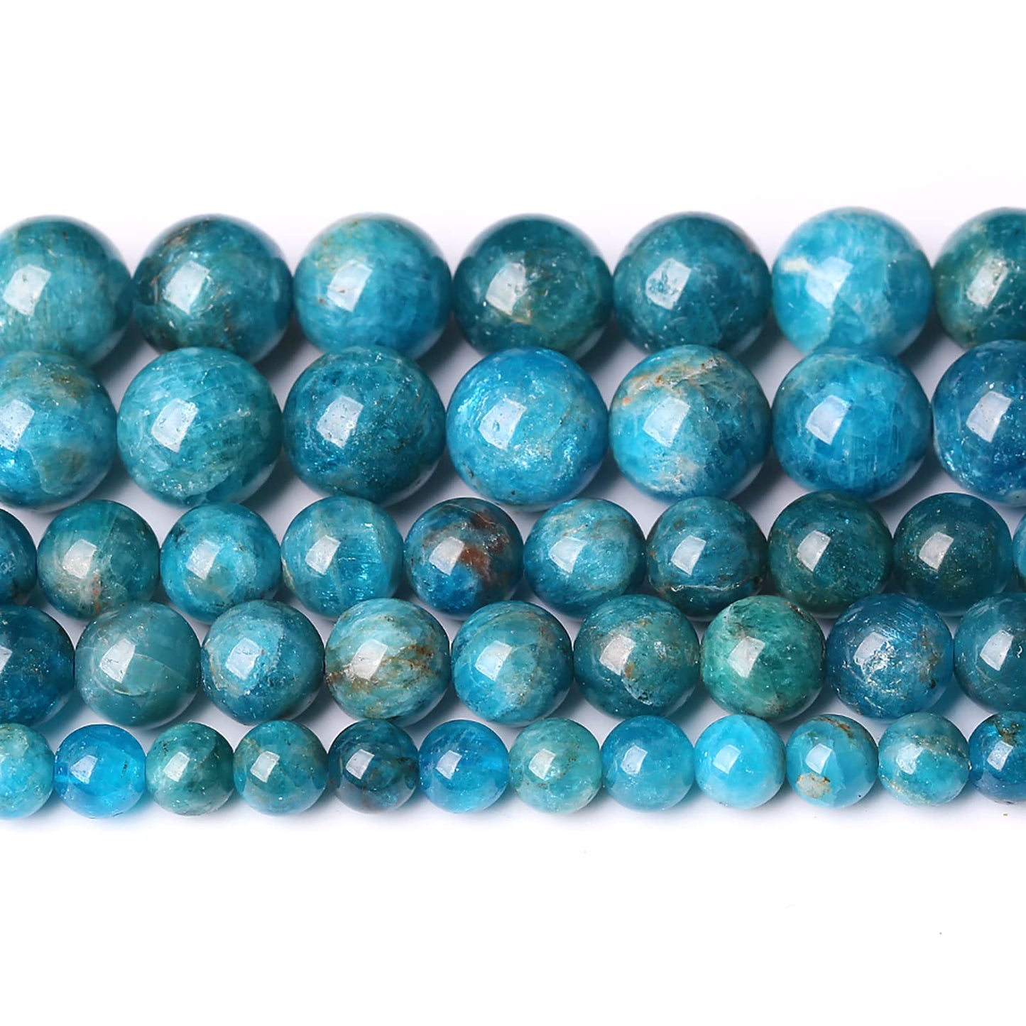 60PCS 6mm AAA Natural Blue Apatite Stone Beads Gemstone Round Loose Spacer Beads for Jewelry Making DIY Bracelet Necklace 15"
