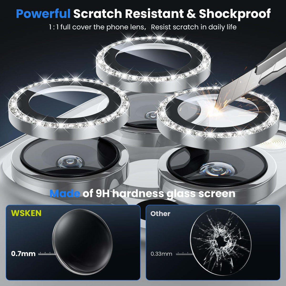 WSKEN for iPhone 16 Pro/iPhone 16 Pro Max Camera Lens Protector - [Original Shooting Model] Shatterproof Ultra HD Tempered Metal Glass Camera Screen Protector Cover Film Accessories