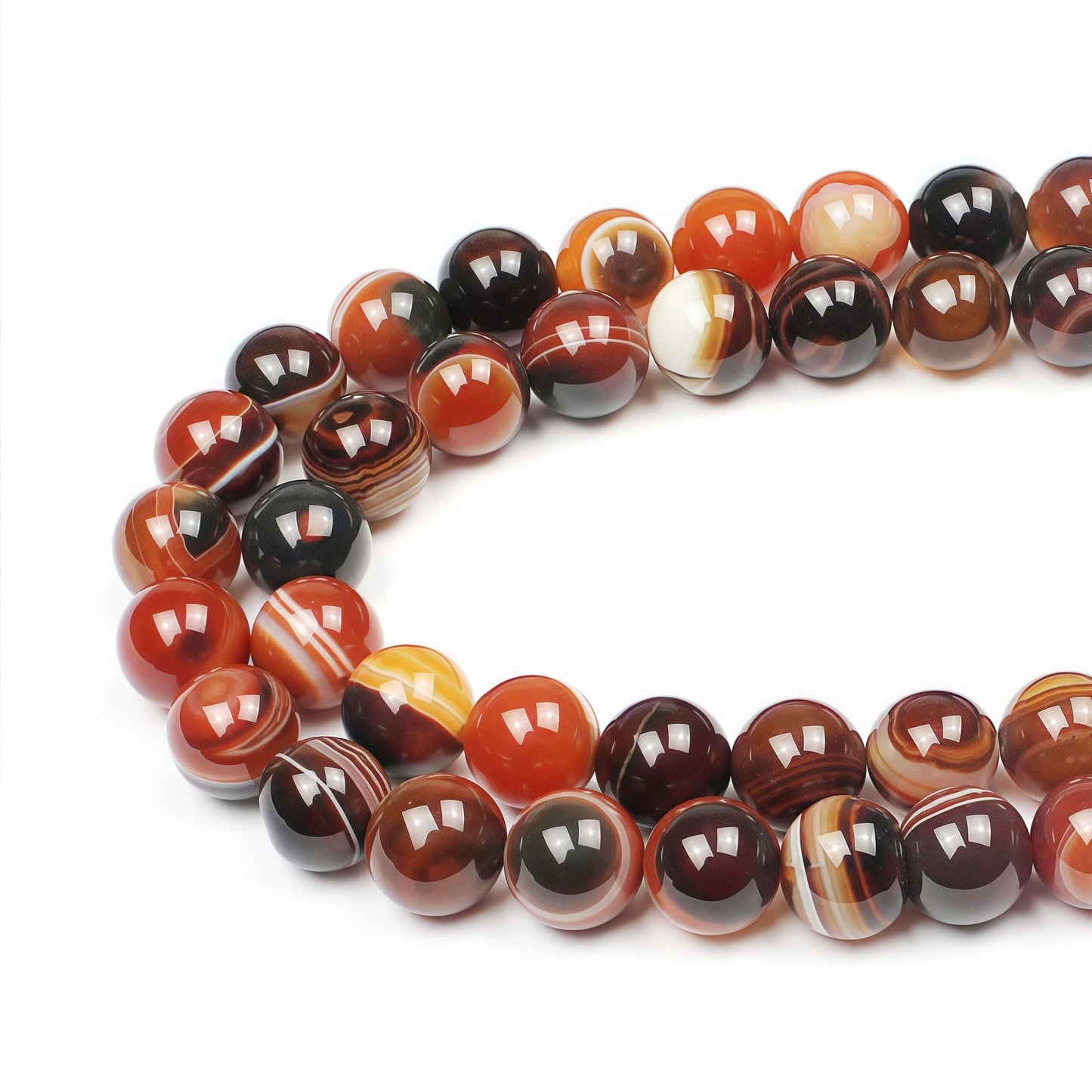 MJDCB Red Coffee Agate Beads Natural Agate Stone Round Loose Beads Ball Handmade Jewelry Bracelet Making DIY (6mm)