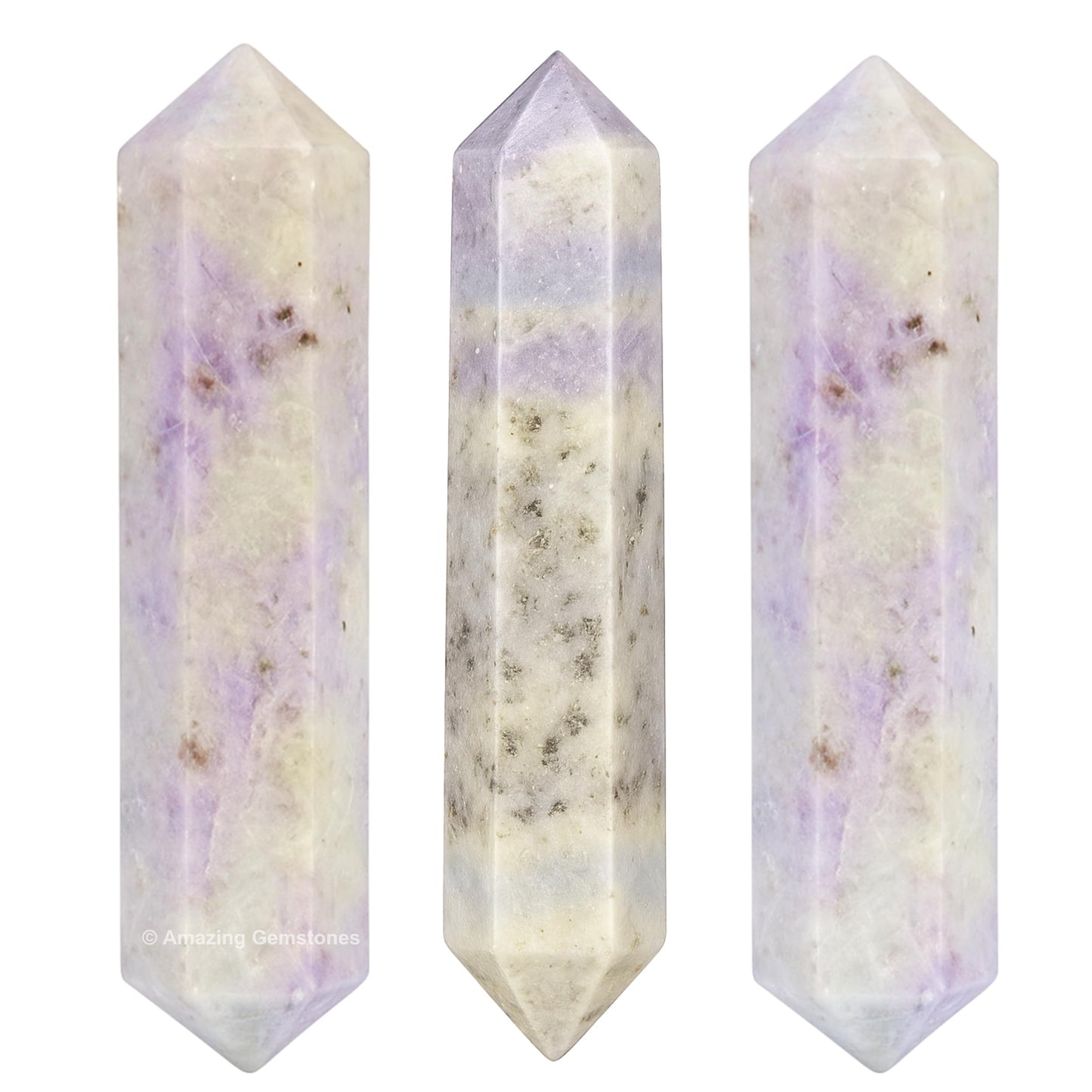 Amazing Gemstone Hackmanite Crystal Points Bulk Healing Crystals - Pack of 3 Double Terminated Healing Wand Point Bulk Crystals for Crafts, Crystal Grid - Premium Crystals for Beginners Gifts