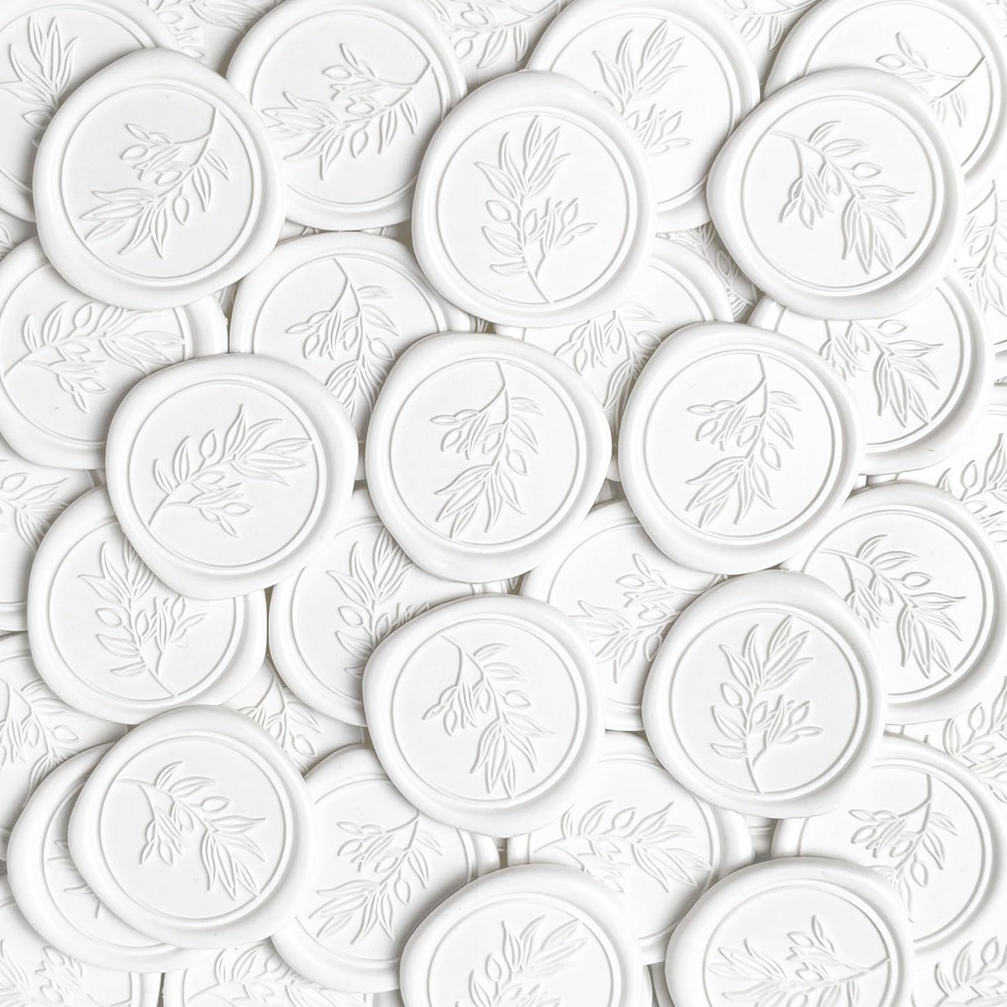 Pilloze 50Pcs White Self-Adhesive Wax Seal Stickers - Wax Seal Perfect for Wedding Invitation or Envelope Good Adhesion and Easy to Use, Wedding Invitation Accessories