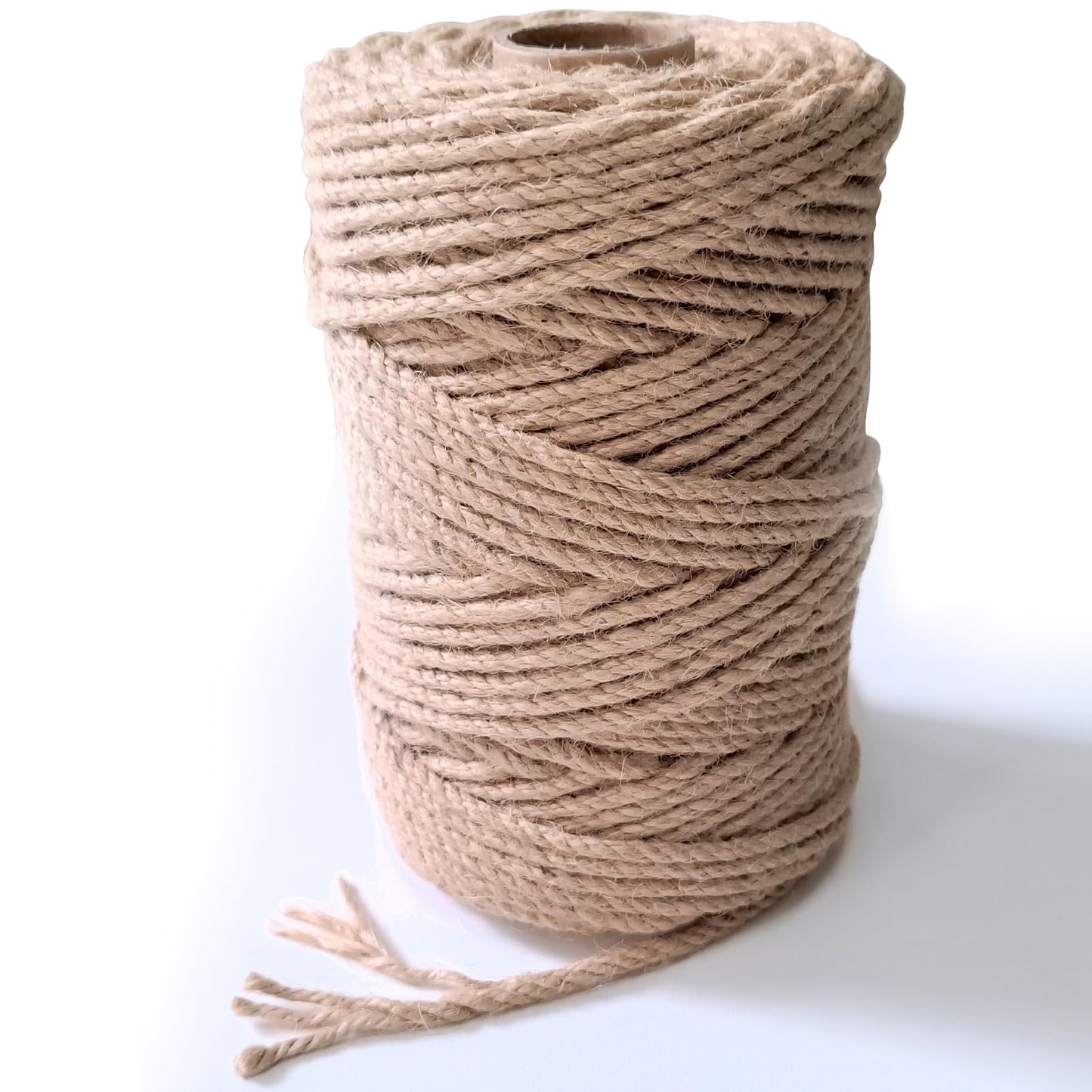 6mm Jute Twine String, 164 Feet 4 Ply Thick Heavy Duty Twine Rope for Crafts, Cat Scratching Post, Cats Toy Making, Gardening Plant, Packing, Bundling, Christmas, Wedding Decor
