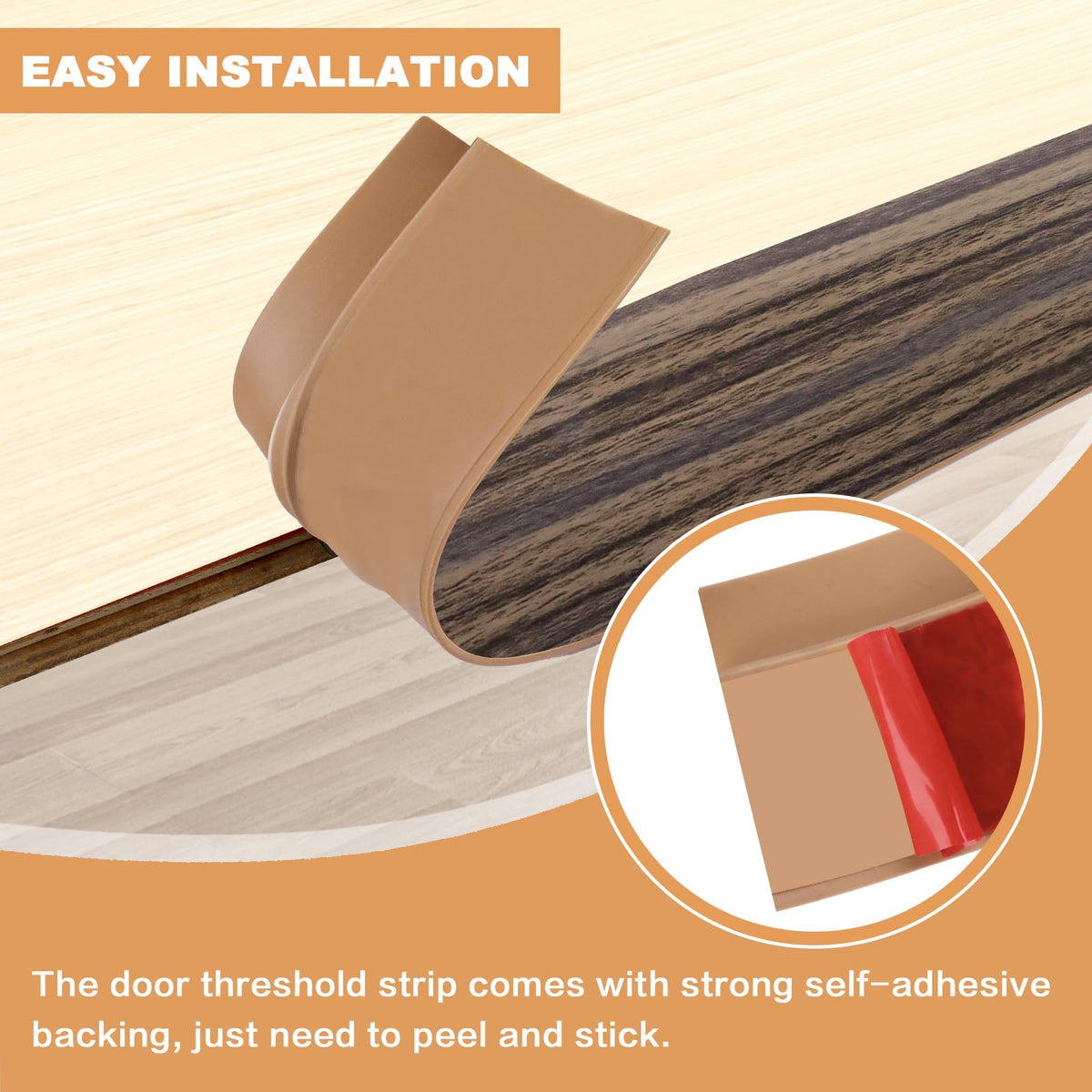 Vinyl Door Threshold Flooring Transition Strip Self Adhesive Carpet Edging Strip for Laminate Doorway Edge Threshold from 1 (10 Foot)