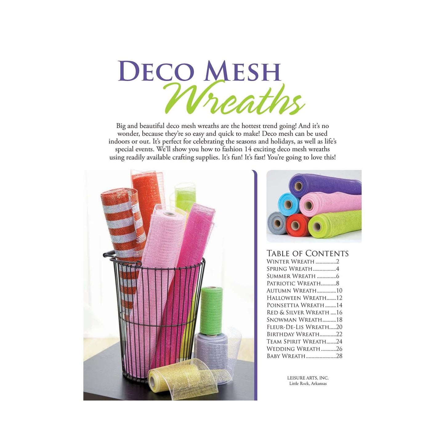 Leisure Arts-Deco Mesh Wreaths