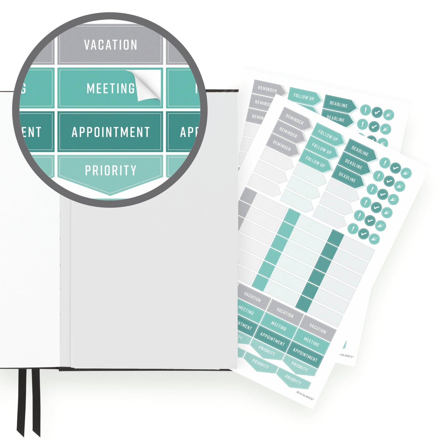 AT-A-GLANCE Undated Planner, Weekly & Monthly Goal Setting Journal, Track Progress, Create Habits, 5-3/4" x 8-1/4", Foundation, Black (FD2-200-05)