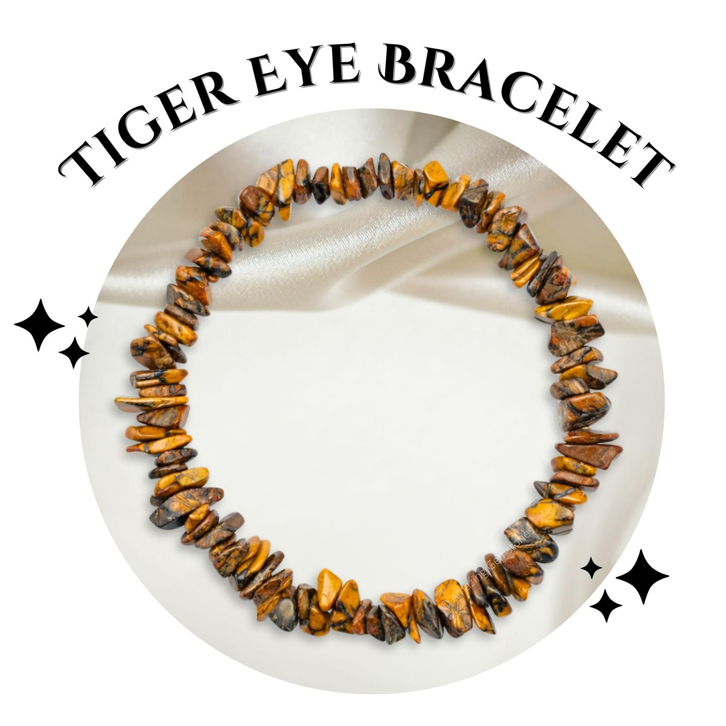 Amazing Gemstone Chips Bracelet (Tiger Eye)