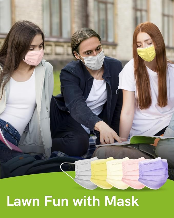 FriCARE Disposable Face Masks, 3-Ply ASTM Level 3 Medical Grade, FSA/HSA Eligible, Breathable & Comfortable for Allergy/Sun Protection, 50 Pack Starry Ballet