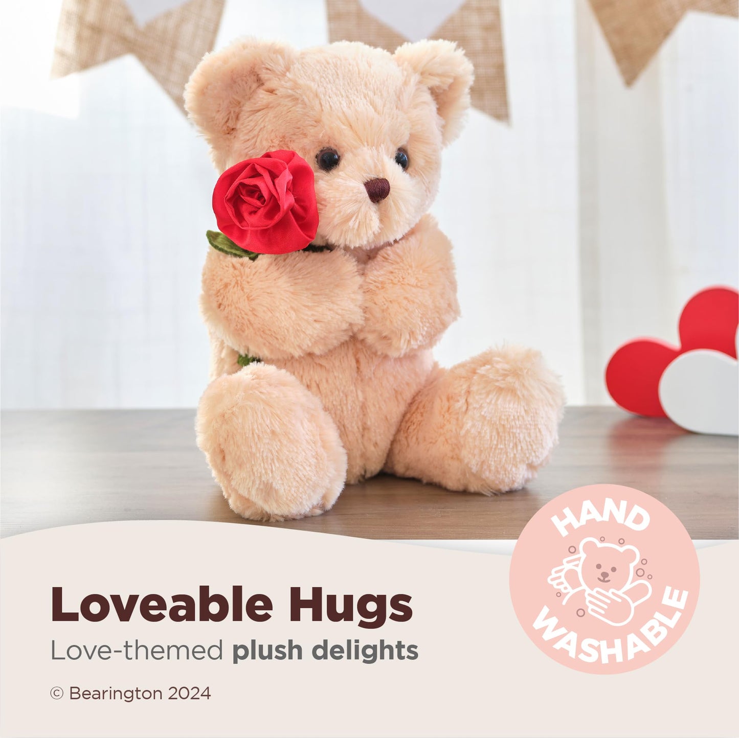 Bearington Remington Teddy Bear- 9.5" Soft and Cuddly Valentines Day Stuffed Animals - Adorable Bear Stuffed Animal Plush Gift