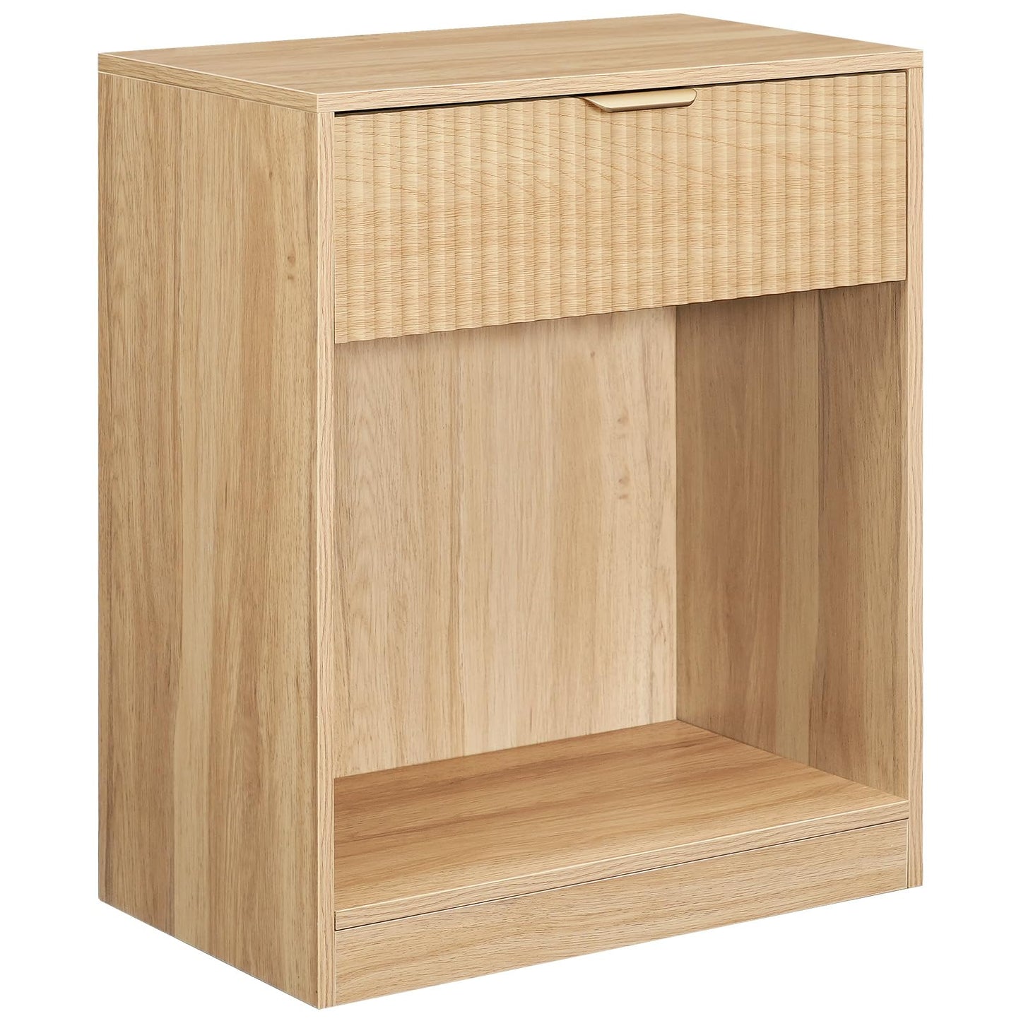 HOOBRO End Table and Nightstand Bundle, Sofa Table for Small Spaces, Modern End Table with 1 Drawer and 1 Open Compartment, DW09BZ01-NL208BZ01