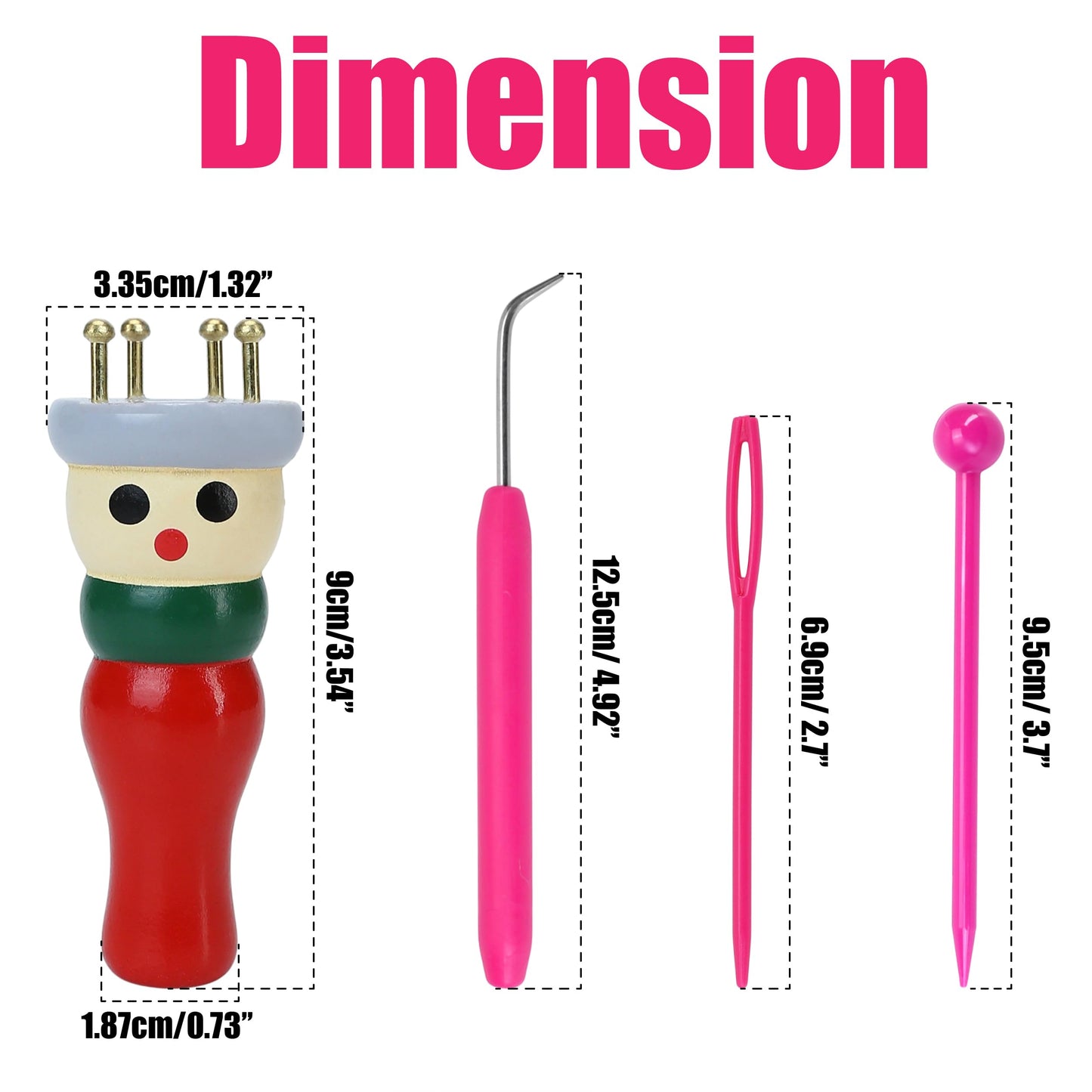 BuleVina 2 Pack French Knitting Doll Crochet Loom Craft Kit Wooden Knit Spool for DIY Making Bracelet Toy