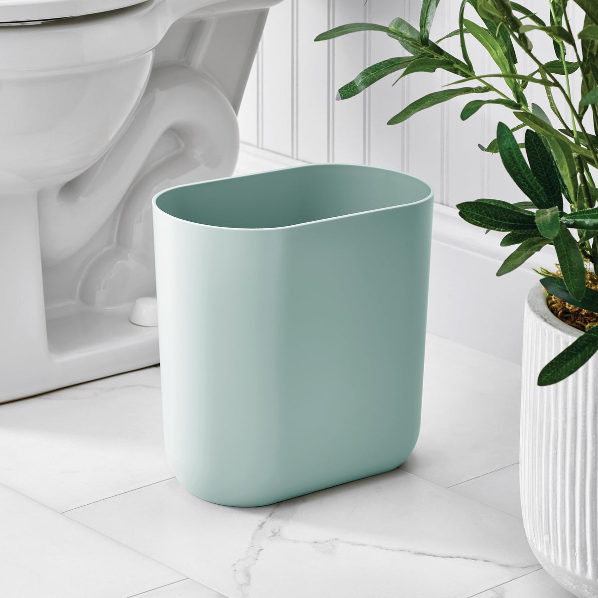 Small Slim Plastic Bathroom Trash Can (2 Count)