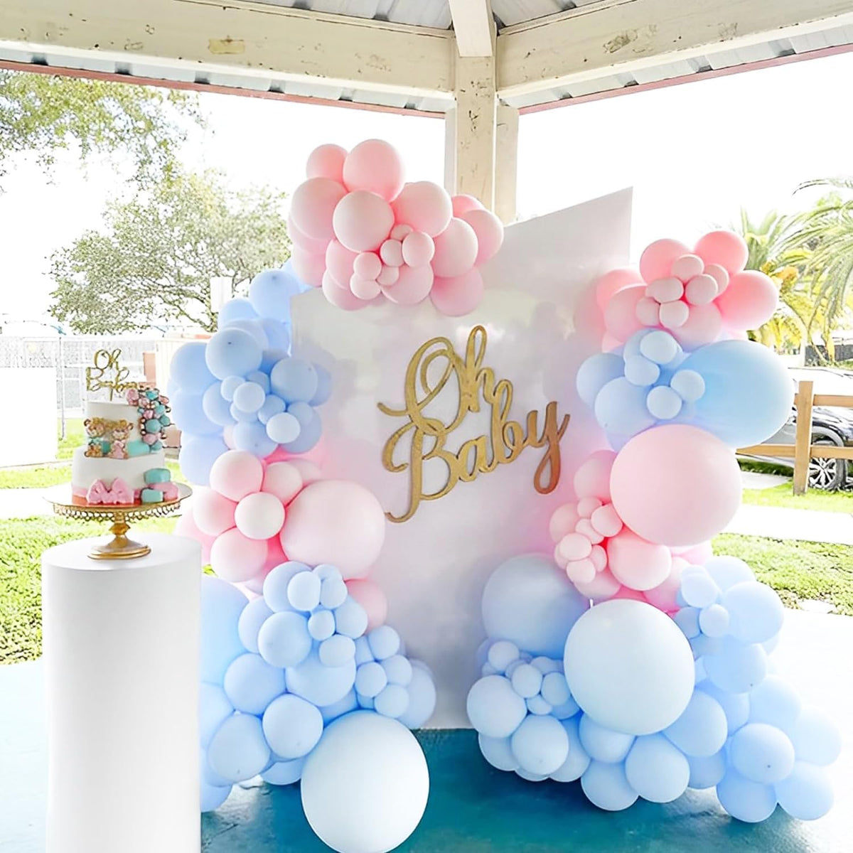 90pack Light Blue Balloons Different Size 18/12/10/5 Inch Baby Blue Balloon Garland Arch Kit for Boys Girls Birthday Party, Baby Shower, Wedding, Gender Reveal, Baby Shower Decorations