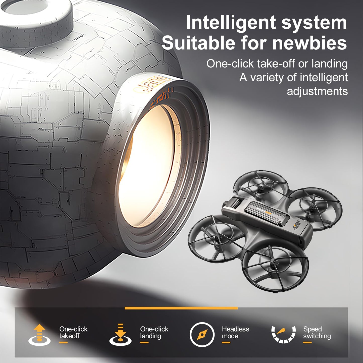 Drone With Large Screen Remote Control (4.92in) , Mini Airplane with Dual Cameras, 2 Batteries, 360° Flips, Full Propeller Guard Protection for Anti-Collision, Brushless Motor, Hovering, Quadcopter with Optical Flow Positioning, RC Helicopter for Adults a