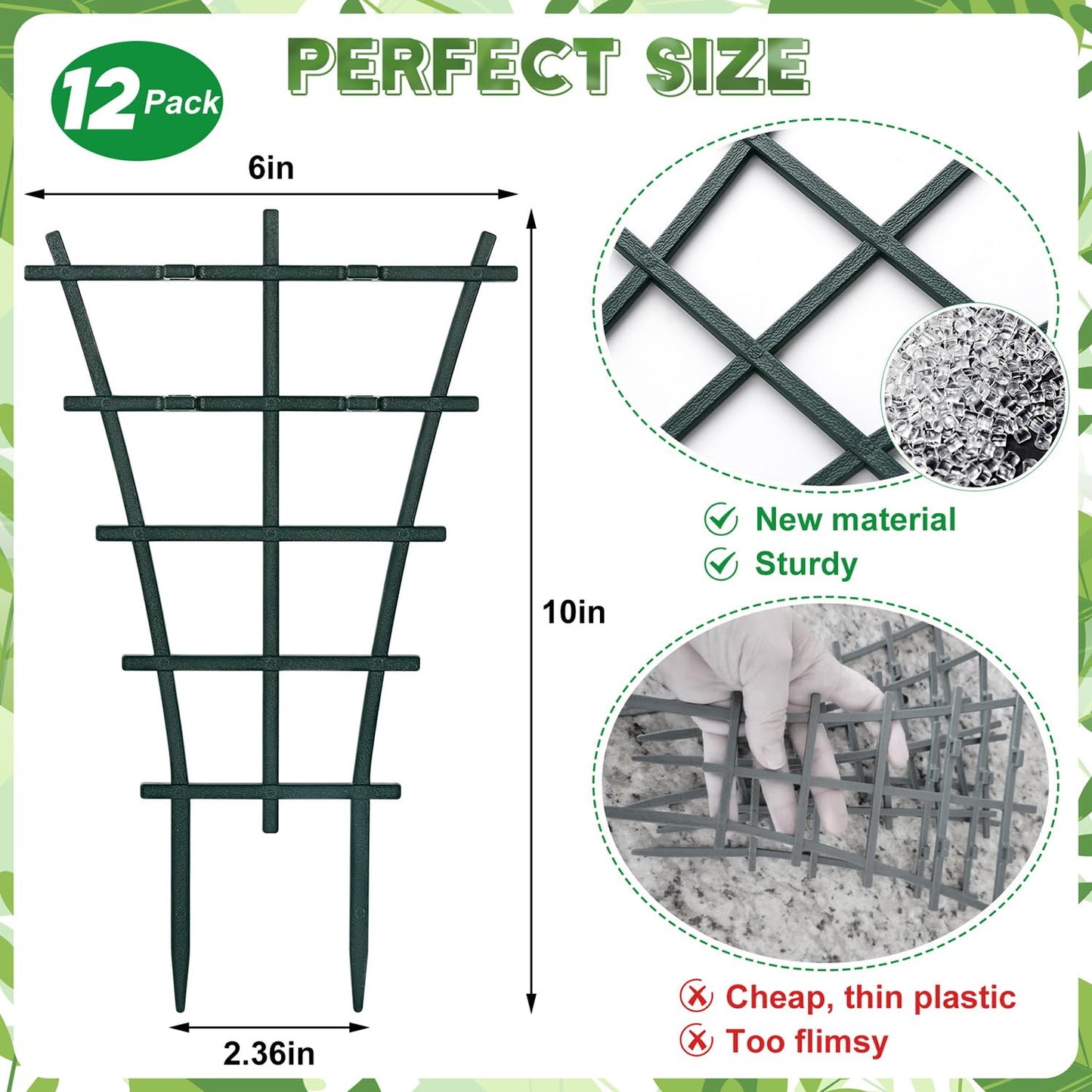 12 Pack Stackable Mini Climbing Plant Trellis for Indoor Potted Plants, Flower Pots Support, Peas, Hoya, Pothos