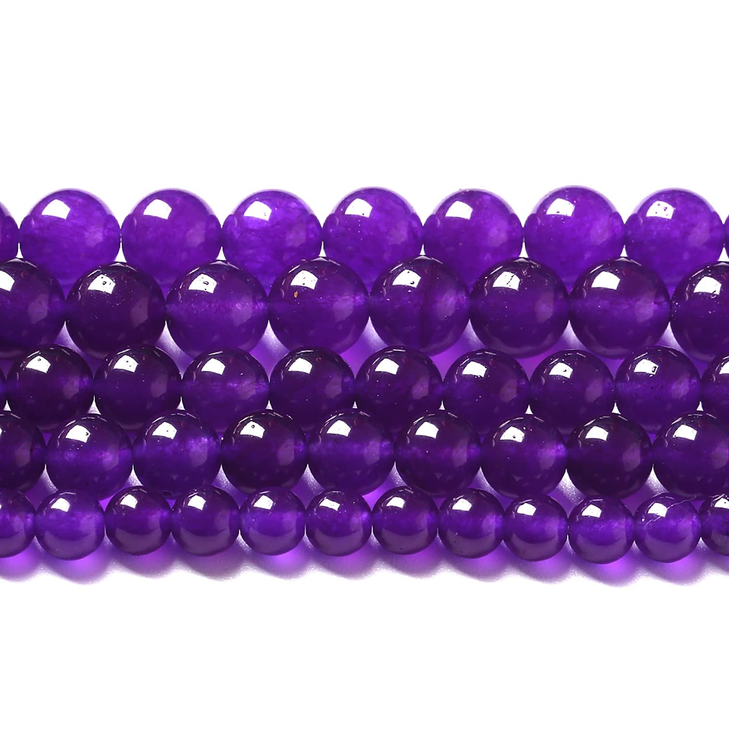 60pcs 6mm Natural Amethyst Jade Stone Round Loose Spacer Beads for DIY Jewelry Making Necklaces Bracelets Healing Energy Beads (6mm, Amethyst Jade)