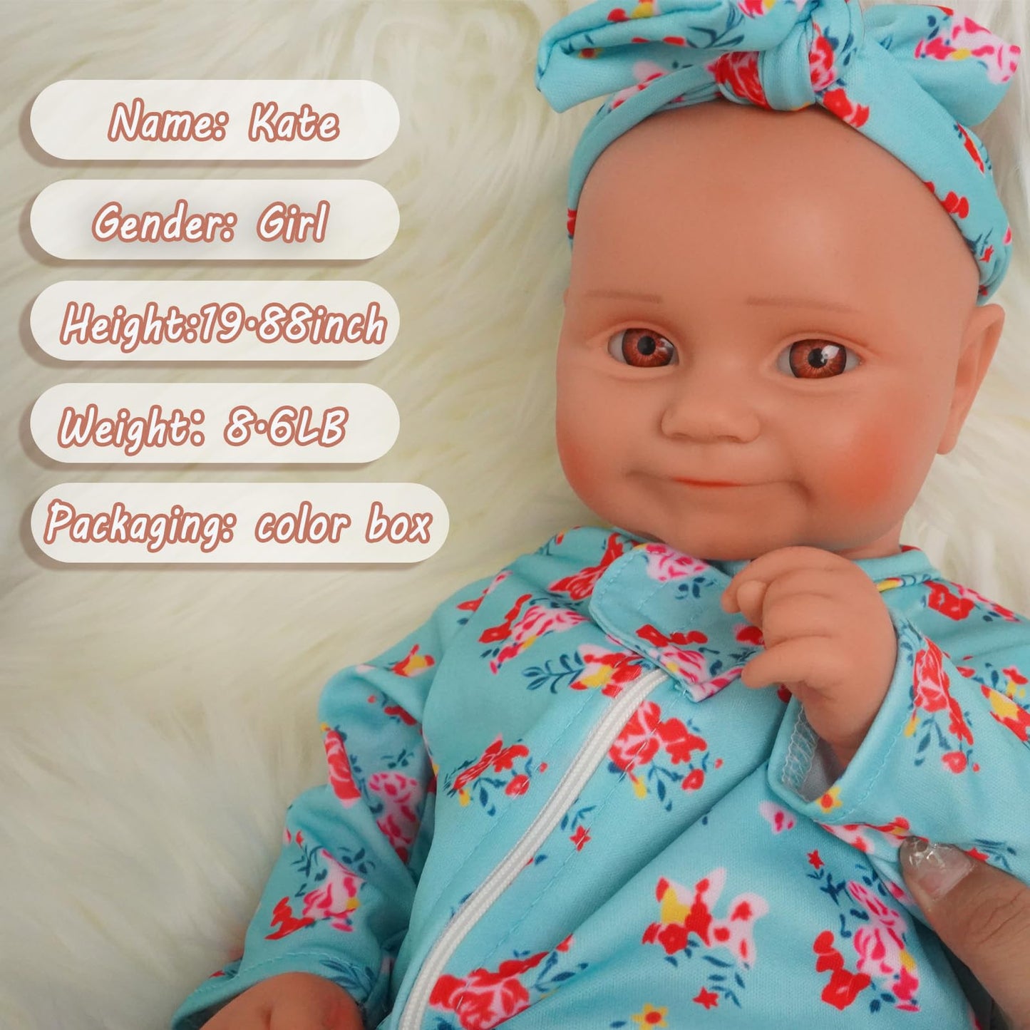 YaLuoQian Silicone Reborn Baby Dolls 1:1 Silicone Smile Doll Realistic Reborn Baby Dolls