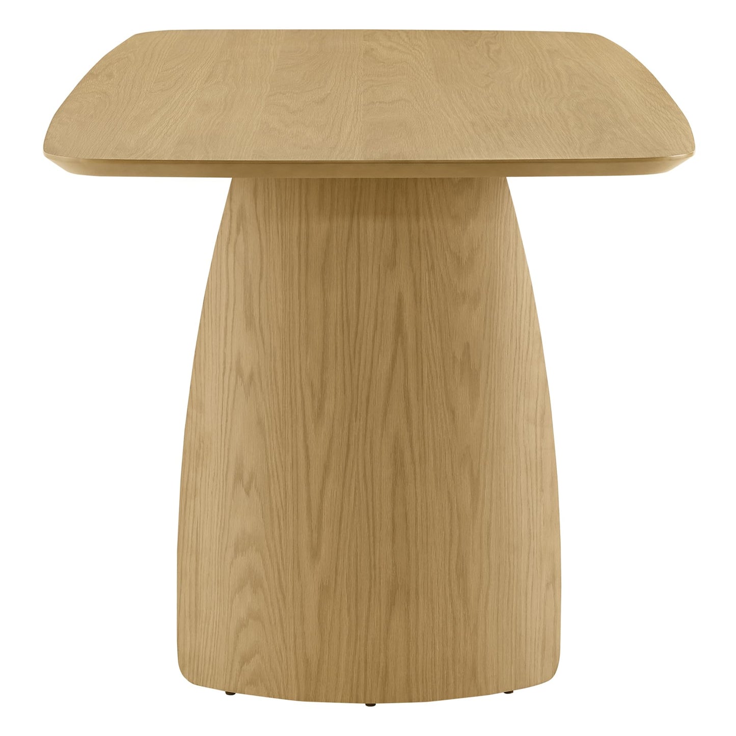 CHITA 71" Modern Dining Table for 6, Rectangle Wood Kitchen & Dining Room Table, Solid Rubberwood Frame, Bentwood Legs, Oak Venner