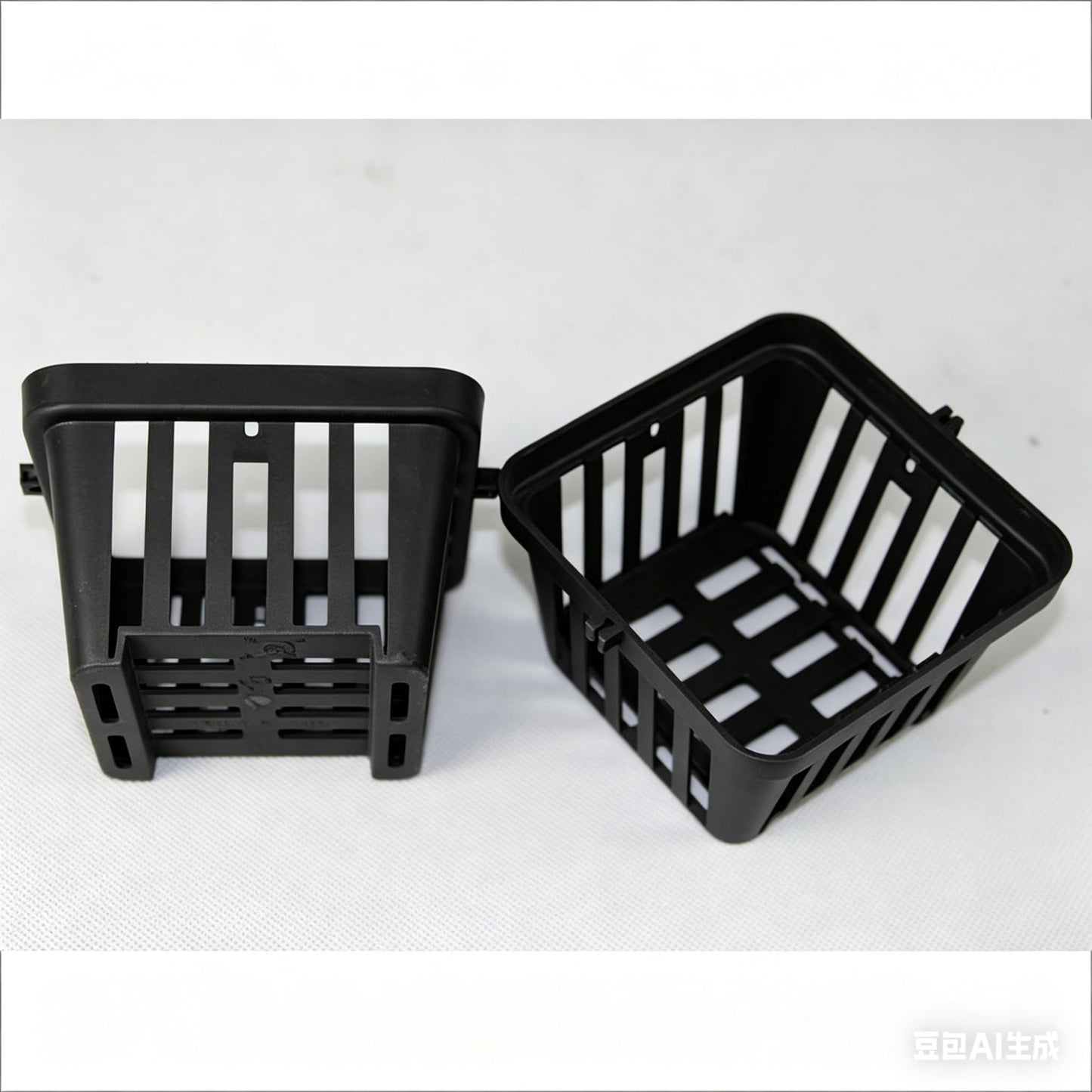 CHTASO 12 PCS Plastic Net Pots for Orchid Vanda, 4.3 Inch Square Basket Pots, Black, Hanging Flower Planter