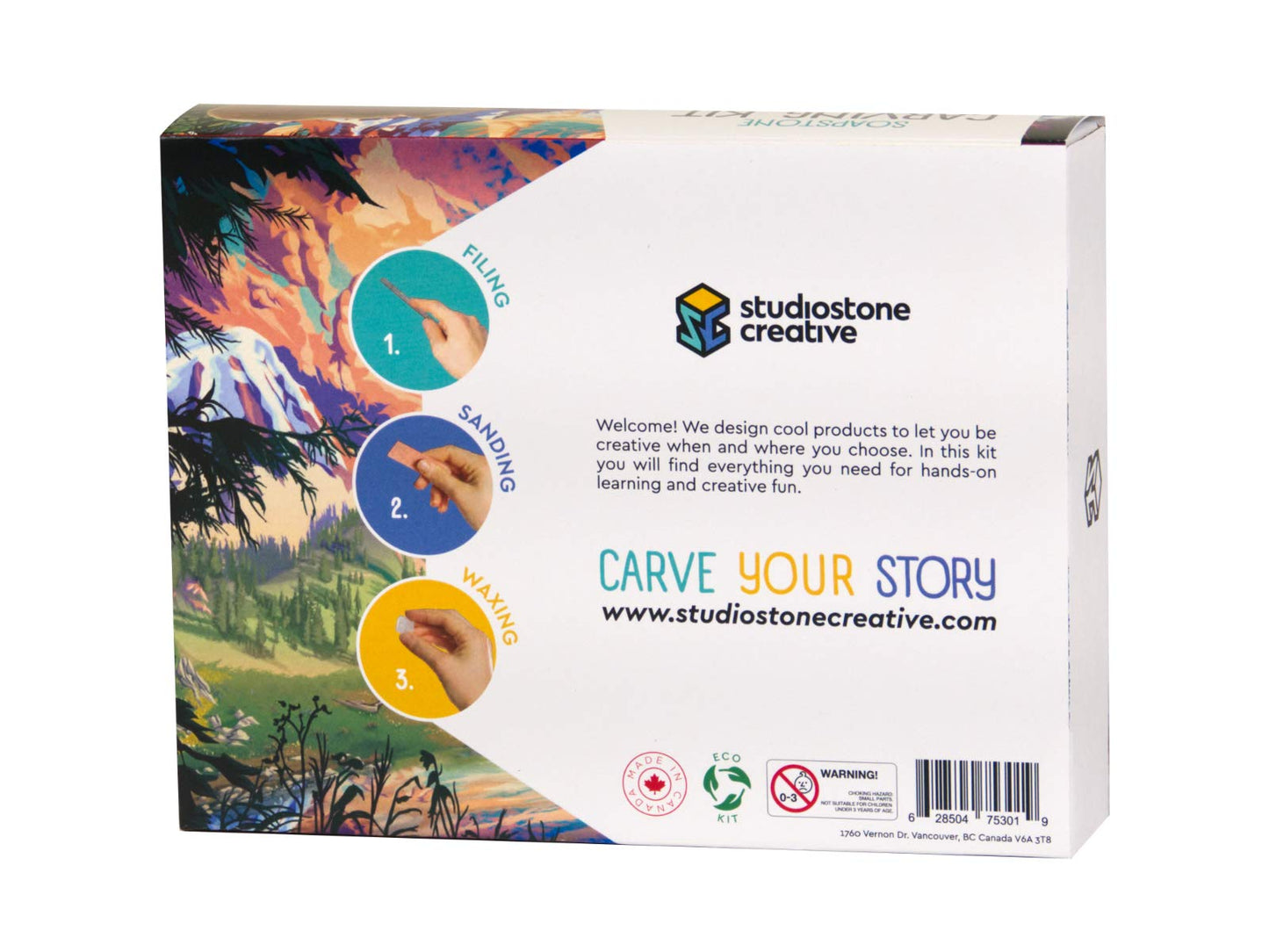 STUDIOSTONE CREATIVE DIY Arts & Crafts Carving Kit Kids Adults Wolf Sculpture Soapstone