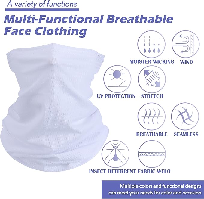 Geyoga 6 Pieces Winter Face Mask for Men UV Protection Mask Sunscreen Breathable Windproof Neck Gaiters Scarf Fishing Cycling Running (Classic Colors)