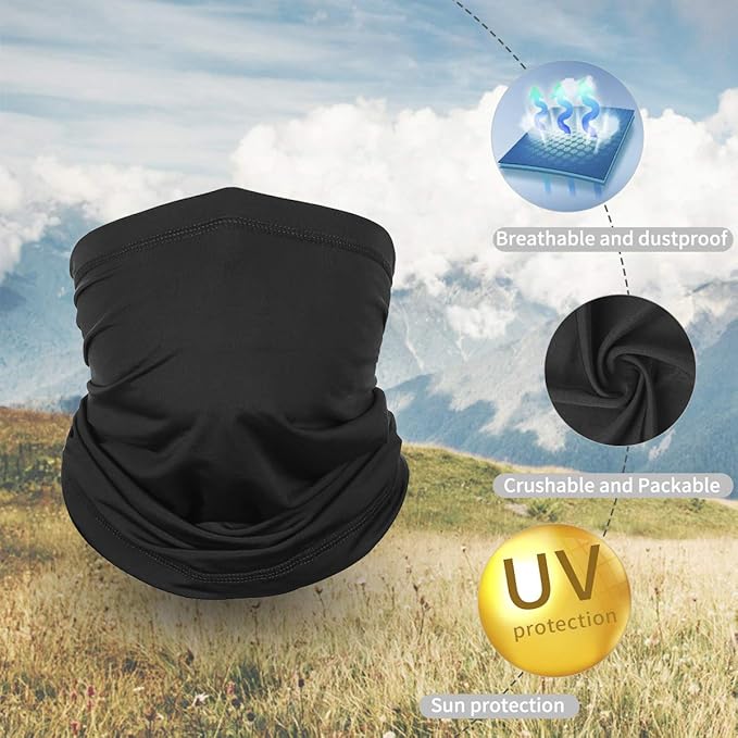 Achiou Neck Gaiter Face Cover Scarf, UV Protection Mask for Men and Women,Soft Windproof, Hiking Cycling Running