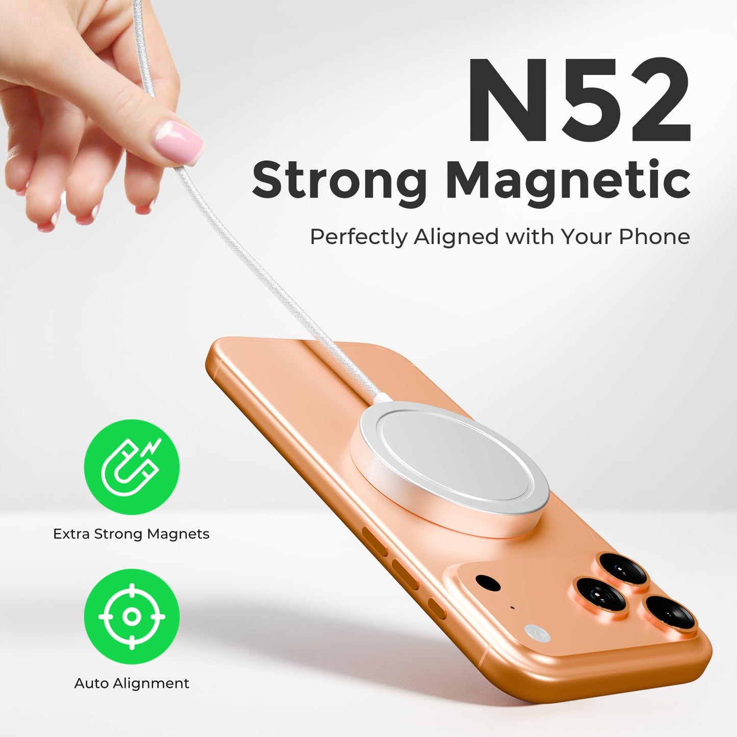 25W Magnetic Wireless Charger: Qi2.2 Qi2 Fast Charging Pad for iPhone 17 16 15 14 13 12 Pro Max, Samsung Galaxy S26 S25, Google Pixel 10, AirPods-Slim Portable for Desk Bedside Travel-White 2 Pack