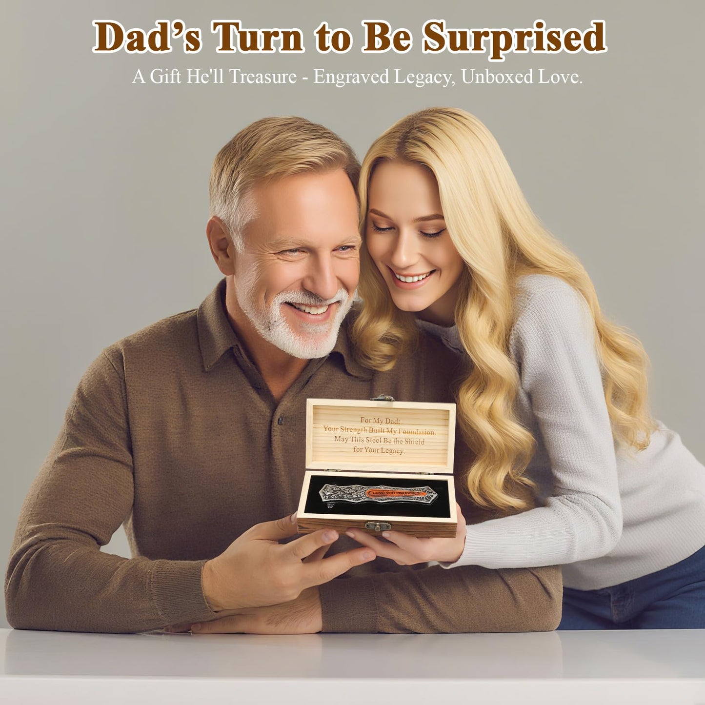 Birthday Gifts For Dad, Personalized Gift For Dad On Christmas And Father'S Day, Multitool Engraved Pocket Folding Knife With Gift Box For Father, Cool Idea Presents For Daddy From Daughter & Son