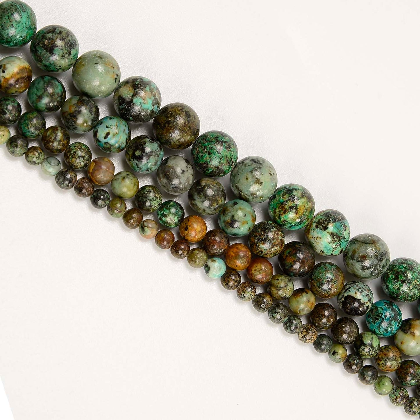 NCB 100pcs Original Natural Stone Beads Gemstone Round Loose Beads 6mm 8mm 10mm (African Turquoise, 6mm 100Beads)