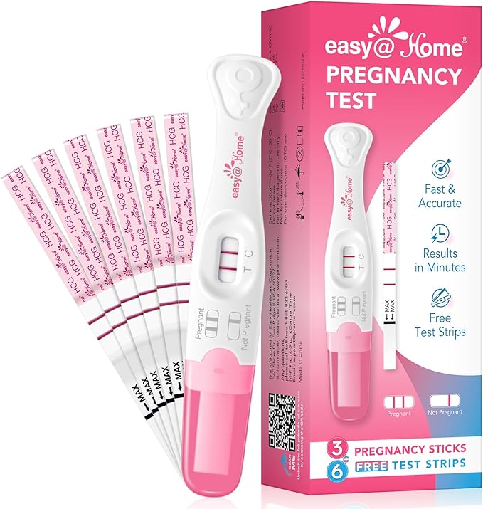 Easy@Home Pregnancy Test Sticks + Easy@Home 50 Ovulation Test Predictor Kit + Cups + Easy@Home Digital Basal Thermometer