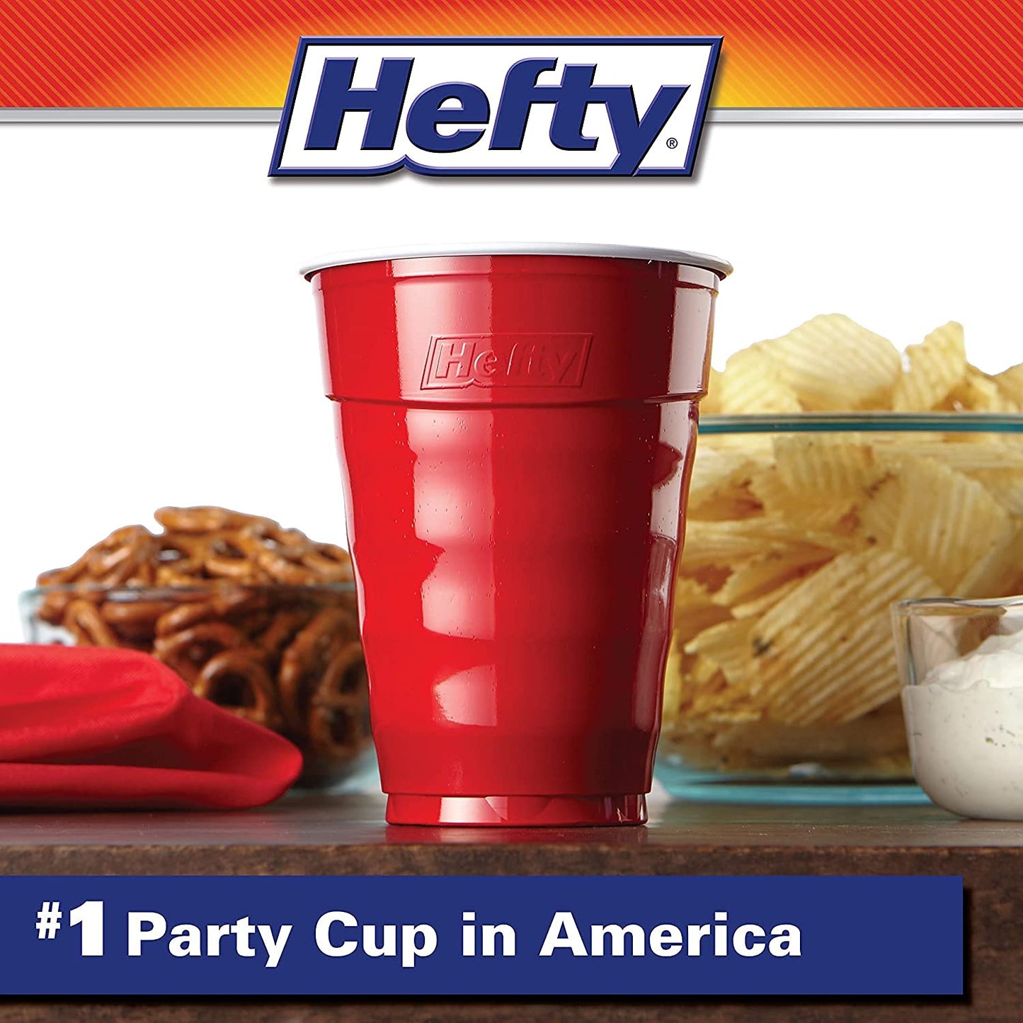 Hefty Easy Grip Disposable Plastic Cold Cups, Red, 18 Ounce (50 Count (Pack of 3))