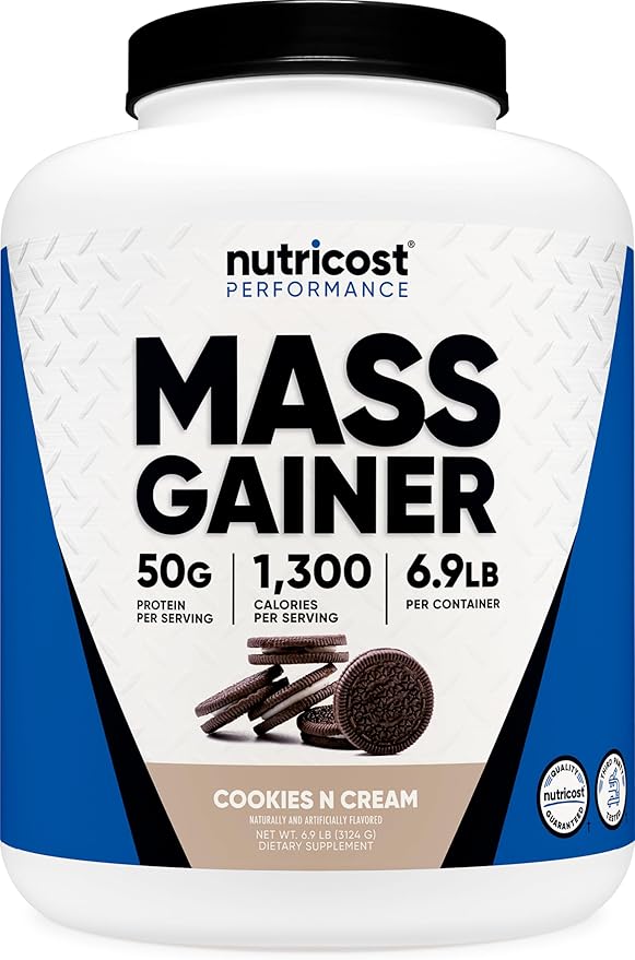 Nutricost Mass Gainer Cookies N Cream Flavor, 6.9 LBS, 50 Grams of Protein Per Serving - Non-GMO