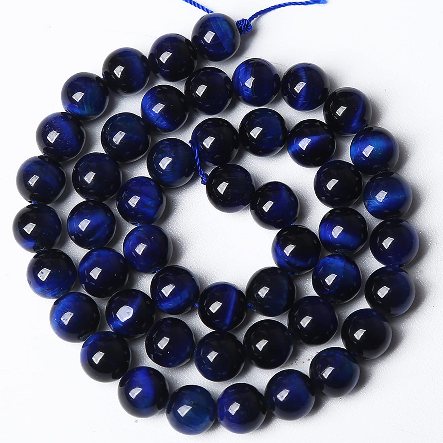 36PCS 10MM AAA Blue Tiger Eye Stone Beads Natural Gemstone Bead Crystal Healing Energy Jewelry Making DIY 15 inches (Blue Tiger Eye, 10 mm)