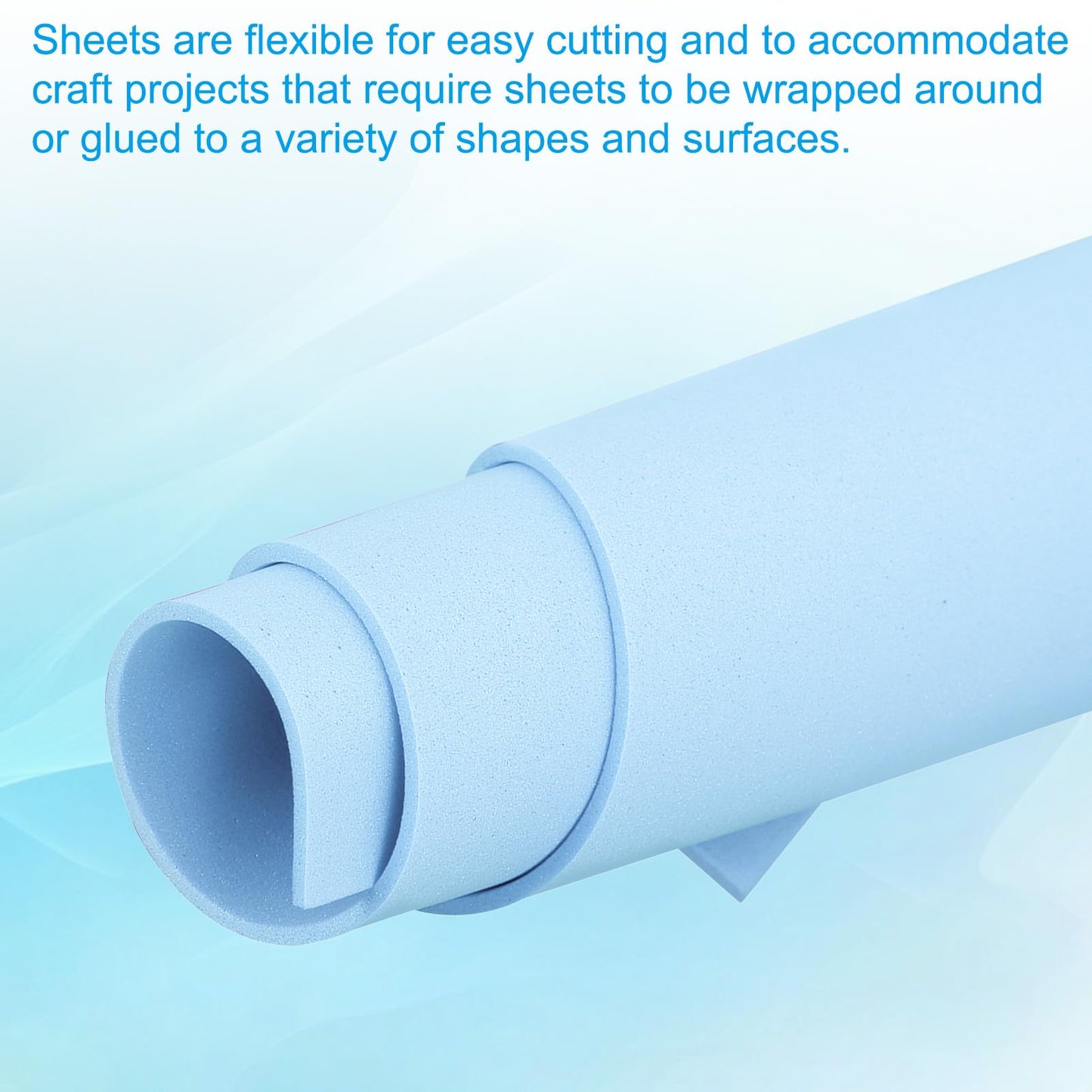 PATIKIL 30 Pack EVA Foam Sheets, 12" x 8" 2mm Thick Foam Sheets Crafts Foam Paper for Craft Classroom Bulletin Board Decor Scrapbooking DIY Cosplay Costume, Light Blue
