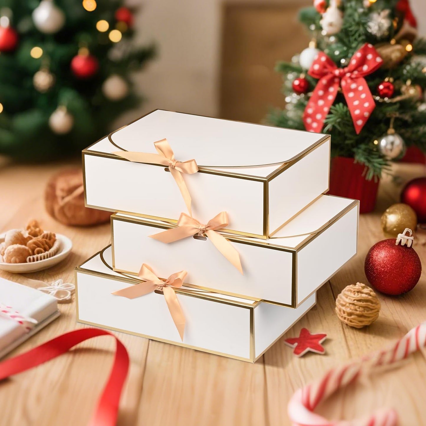 10 Pack Large Gift Boxes with Lids, 12.6x9.8x3.1 Inch Bridesmaid Proposal Box, White Gift Boxes for Presents, Wedding, Graduation, Birthday Party